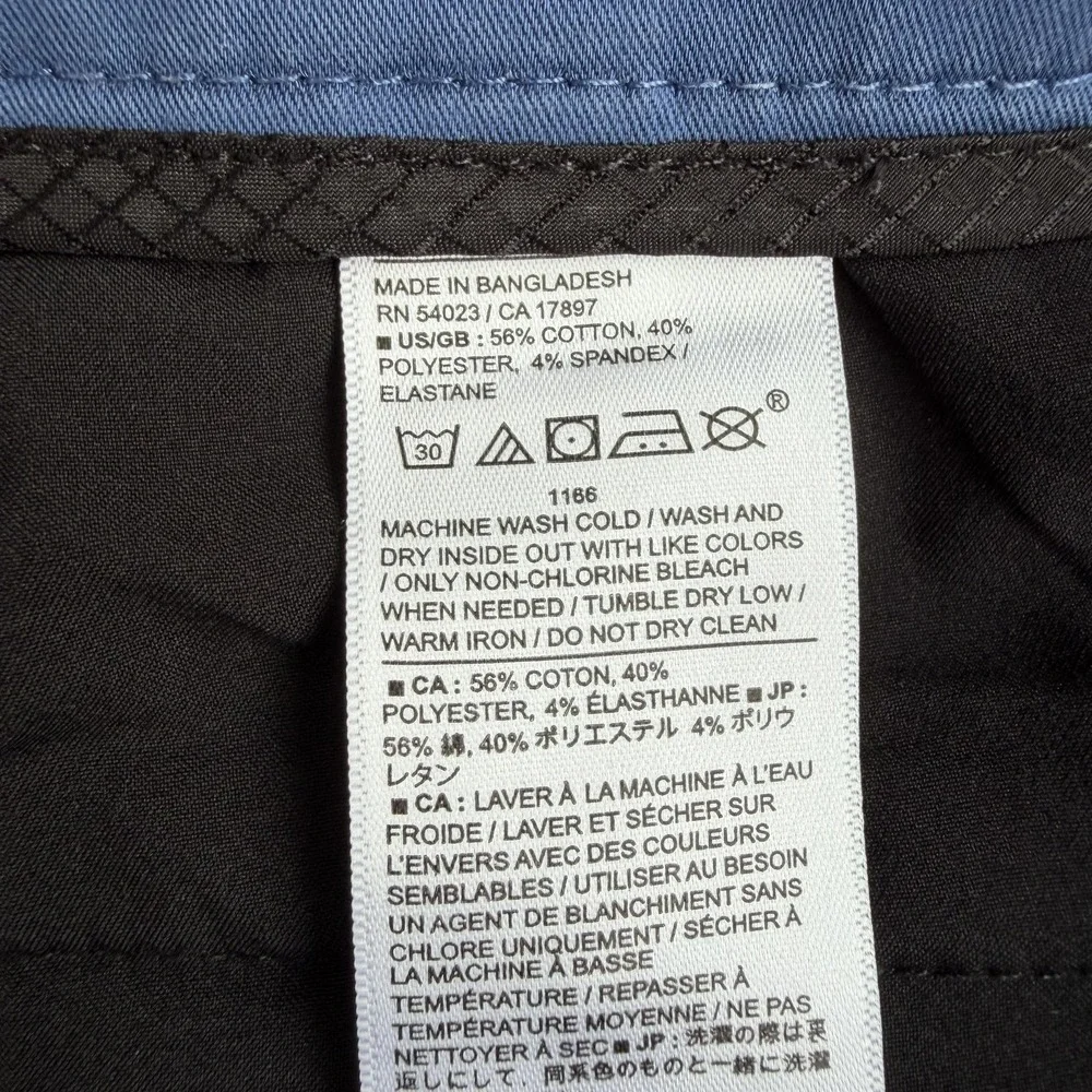 Banana Republic Chino Shorts Mens 34 Blue Core Temp Stretch 9 Inseam Summer